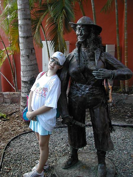 DSCN5121.JPG - Courtney next to a pirate statue